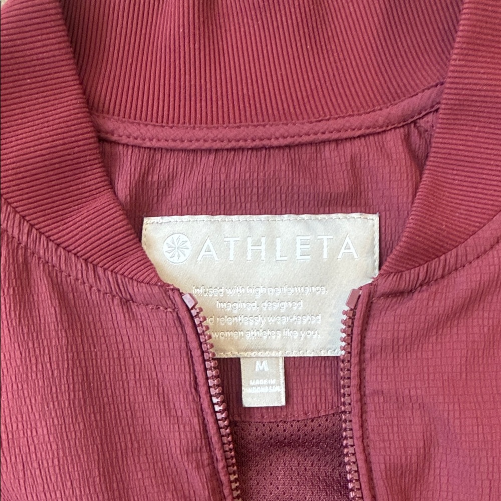 Athleta Burgundy Bomber Jacket - Picture 6 of 7